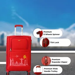 Timus Set Of 2 Salsa Plus Soft Luggage Printed Trolley Bag image 4