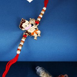 Vivastri Bal Hanuman Gold and Rhodium Plated Alloy Rakhi for Lovely Brother Kids[VIVA1166RKG]-image-52