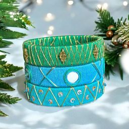 JEWELWATI Set of 3 Handmade Beaded Bangle-image-18
