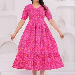 NITVAN Women Floral Printed Gotta Patti Maternity Kurta-image-90