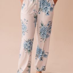 La Vie en Rose Hydrangea Printed Lounge Pants-picture-5