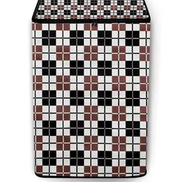 The Furnishing Tree Washing Machine Cover Checkered Pattern Grey Compatible for Whirlpool 7 Kg Full-image-57