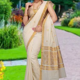 Rst R Selvamani Tex Woven Design Zari Pure Cotton Kasavu Saree-16