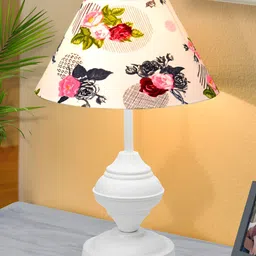 Homesake Rose Printed Metal Industrial Frusturical Shaped Table Lamp-image-16