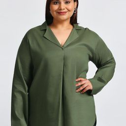 Sizeupp Women Solid Net Shirt Style Top-image-12