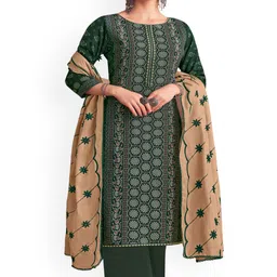 DRAVINAM Trends Embroidered Viscose Rayon Unstitched Dress Material-image-99