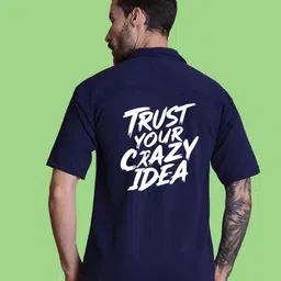 Fesner Men Comfort Relaxed Fit Cuban Collar Typography Printed Casual Shirt-image-29