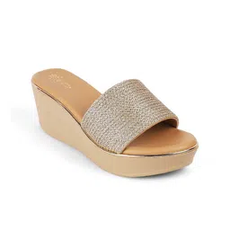 Tresmode Women Leather Wedge Western - Embellished Sandals-78