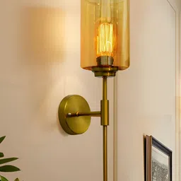 Homesake Gold-Toned Metal Cylinder Shaped Wall Lamp-image-45