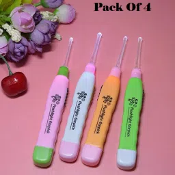 (4Pcs) Flashing Light Led Digging Ear Wax Remover Cleaner Tool (Multicolored)-30