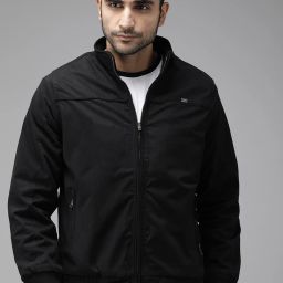 Men Solid Bomber Jacket-image-81