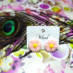Beautiful Pink Sunflower Earring and Stud Plastic Stud Earring-image-74