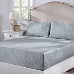 MASPAR Blue Printed Pure Cotton 400 TC King Size Bedsheet & 2 Pillow Cover 2.75 x 2.75 m-18