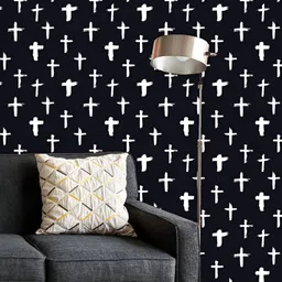 ArtzFolio Printed UV-Resistant Anti-Bacterial Grunge Cross Symbols Peel & Stick Wallpaper-image-5
