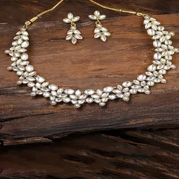 Stefan Gold-Plated Kundan Studded Temple Jewellery Set-picture-47