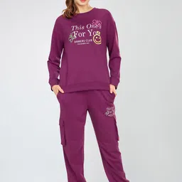 Zeyo Women Printed Round Neck Night Suit-picture-37