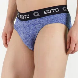 GOTO Pack Of 2 Mid-Rise Basic Briefs Melange lycra outer elastic AIR DGREY2Ps image 3