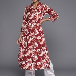 KSUT Floral Printed Mandarin Collar Straight Kurta-image-73