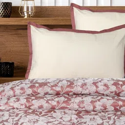 Saral Home Mauve & White Floral 400 TC King Bedsheet with 2 Pillow Covers-image-76