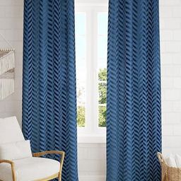 Aura Blue & Black Set of 2 Door Curtain-picture-17