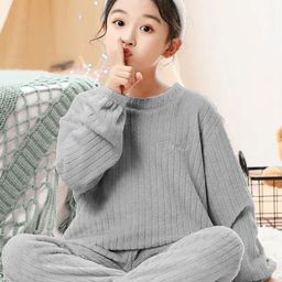 Lugo Unisex Kids Striped Night suit-image-84