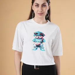 BAESD Women Graphic Printed Round Neck Cotton Boxy T-shirt-image-52