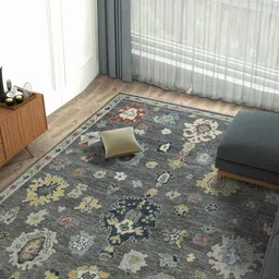 saraswatii global Grey & Yellow Anti-Skid Woolen Carpet-picture-43