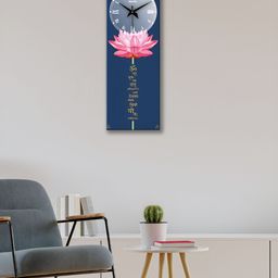 OLIVE TREE Navy Blue & Pink Floral Printed Traditional Wooden Analogue Wall Clock-picture-30