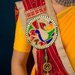 KCPC BANDHANI Embroidered Bandhani Dupatta with Sequinned image 3