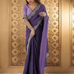 Shriyangan Solid Embroidered Border Saree-picture-32