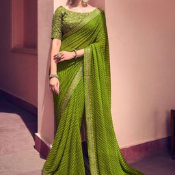 all about you Leheriya Embroidered Pure Georgette Leheriya Saree-39