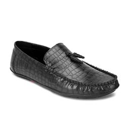 Roadster Men Black Faux Leather Casual Loafers-11