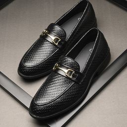 House of Pataudi Men Textured Formal Slip On Loafers-image-16