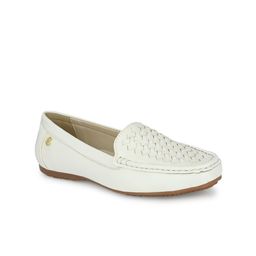 ELLE Women White Perforations Loafers-37