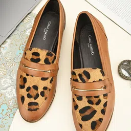 CARLO ROMANO Women Animal Printed Leather Lightweight Loafers-11