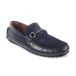 Metro Men Leather Comfort Insole Horsebit Driving shoes-image-25