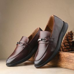 San Frissco Men Lightweight Leather Horsebit Loafers-image-25
