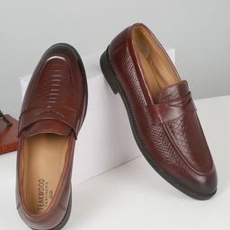 Teakwood Leathers Men Textured Leather Loafers-picture-17