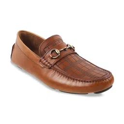 Mochi Men Textured Leather Horsebit Loafers-image-20