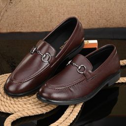 Mactree Men Maroon PU Loafers-image-16
