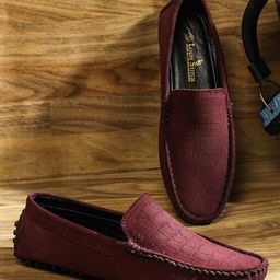 LOUIS STITCH Men Textured Lightweight Suede Leather Penny Driving Shoes-image-39