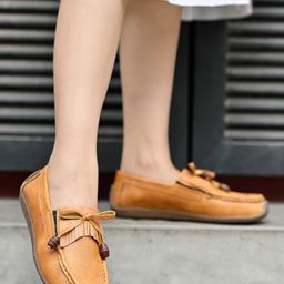 Shoetopia Women Textured Lightweight Tassel Loafers-30