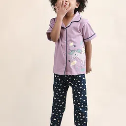 Polka Tots Kids Printed Shirt & Pyjamas Pure Cotton Night suit-image-44
