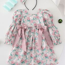 LULU & SKY Floral Print Puff Sleeve Fit & Flare Dress-image-32