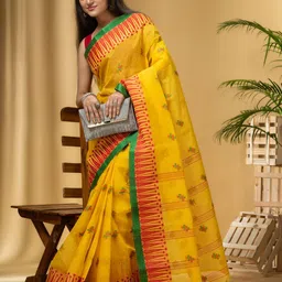 DESH BIDESH Woven Design Pure Cotton Taant Saree-image-67