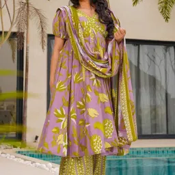 KALINI Women Purple Viscose Rayon Kurta Sets-picture-7