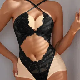 Krelin Self Design Halter Neck Bodysuit-image-99