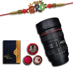 DeoDap Roli Chawal Coin Mug & Greeting Card Rakhi Gift Set-image-29