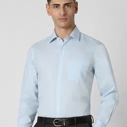 Van Heusen Men Spread Collar Solid Cotton Formal Shirt-image-97