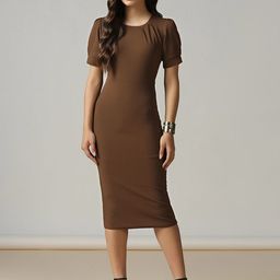 Selvia Women Bell Sleeve Bodycon Dress-image-86